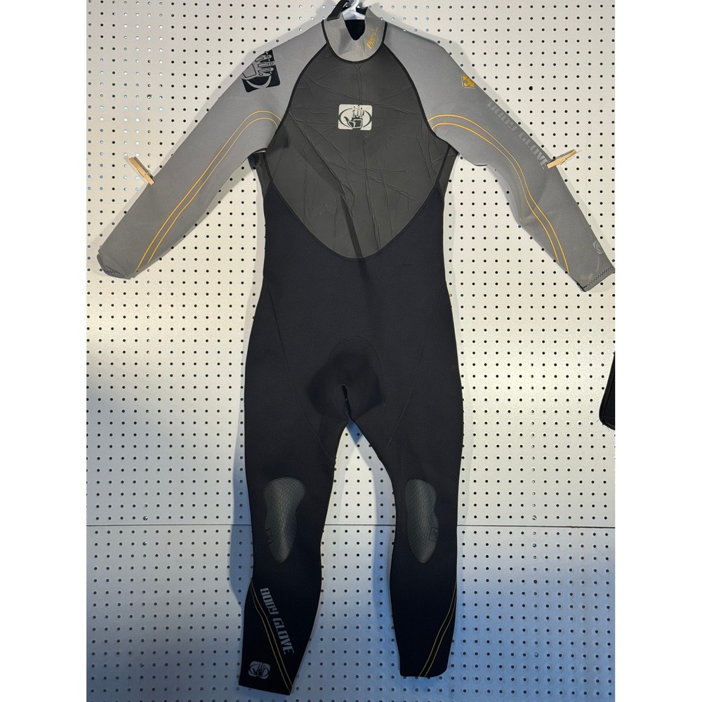 Body Glove Mens L Full Wetsuit Black Grey Neoprene Surfing Diving Suit RN 101737